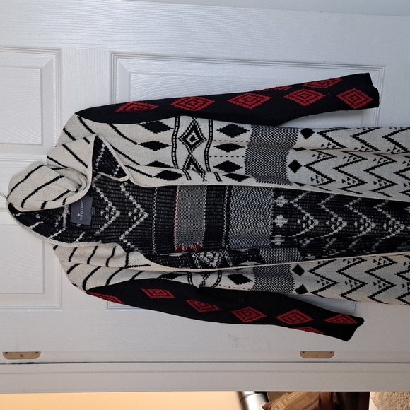 Abstract Hooded Cardigan - Picture 2 of 5